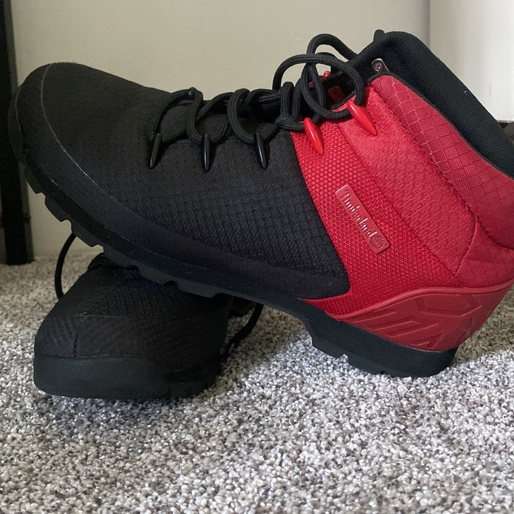 Men’s Timberland hiking boots RED BLACK - Picture 3 of 6